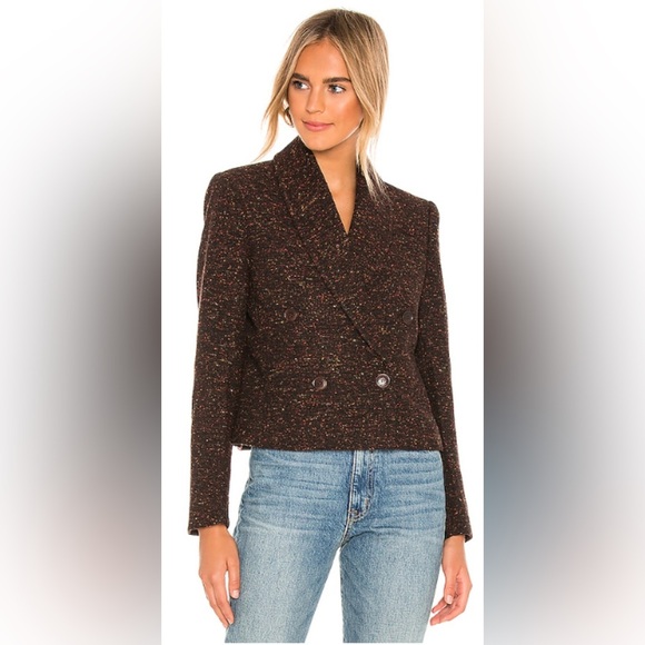 Anine Bing Brown Tweed Blazer with Metallic Accents SZ Medium - Picture 1 of 13